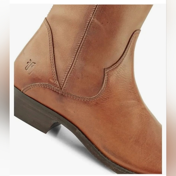 Western Chic Frye Leather Cognac Boots - Picture 8 of 16